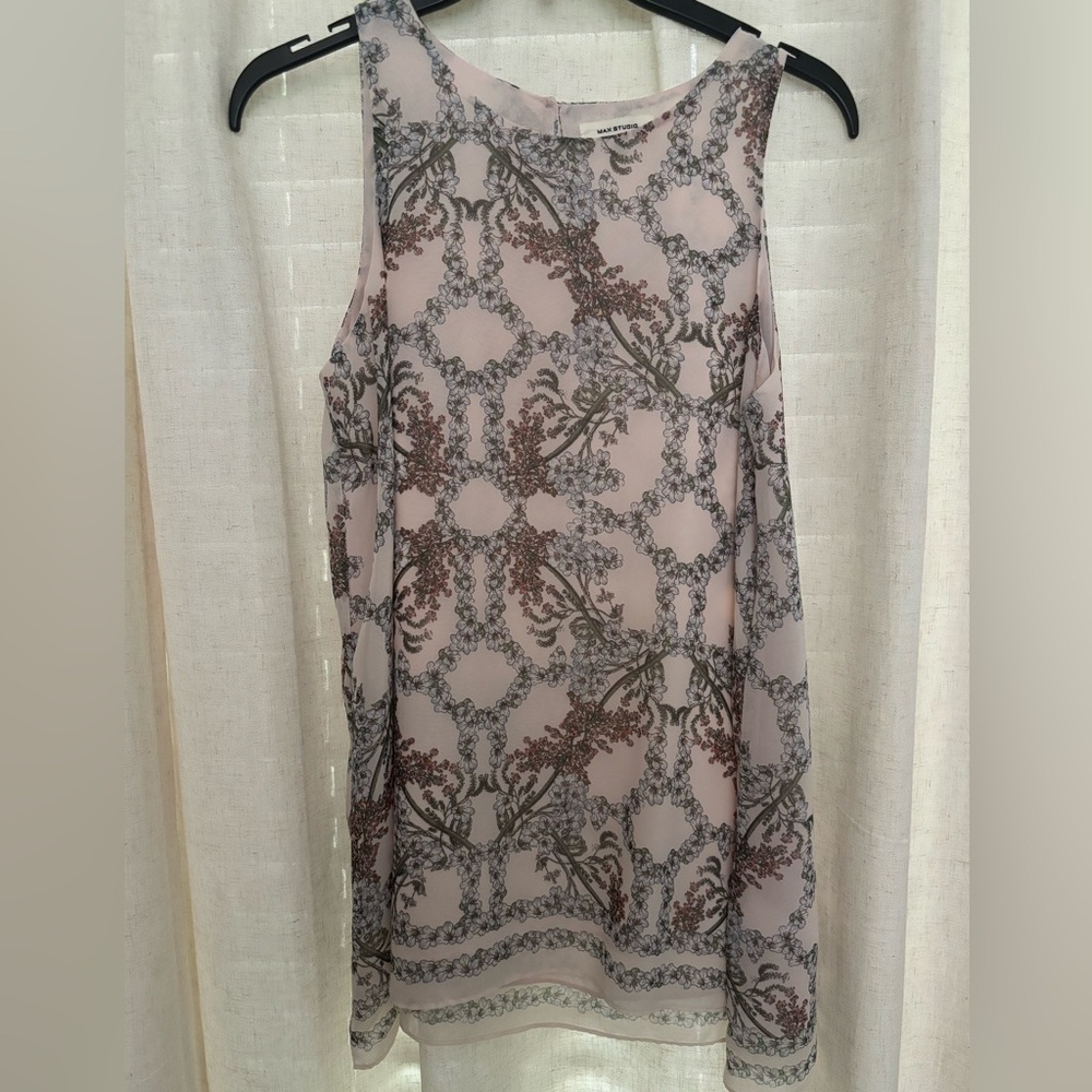 Max Studio Blush Floral Sleeveless flowy tunic like new / NWOT